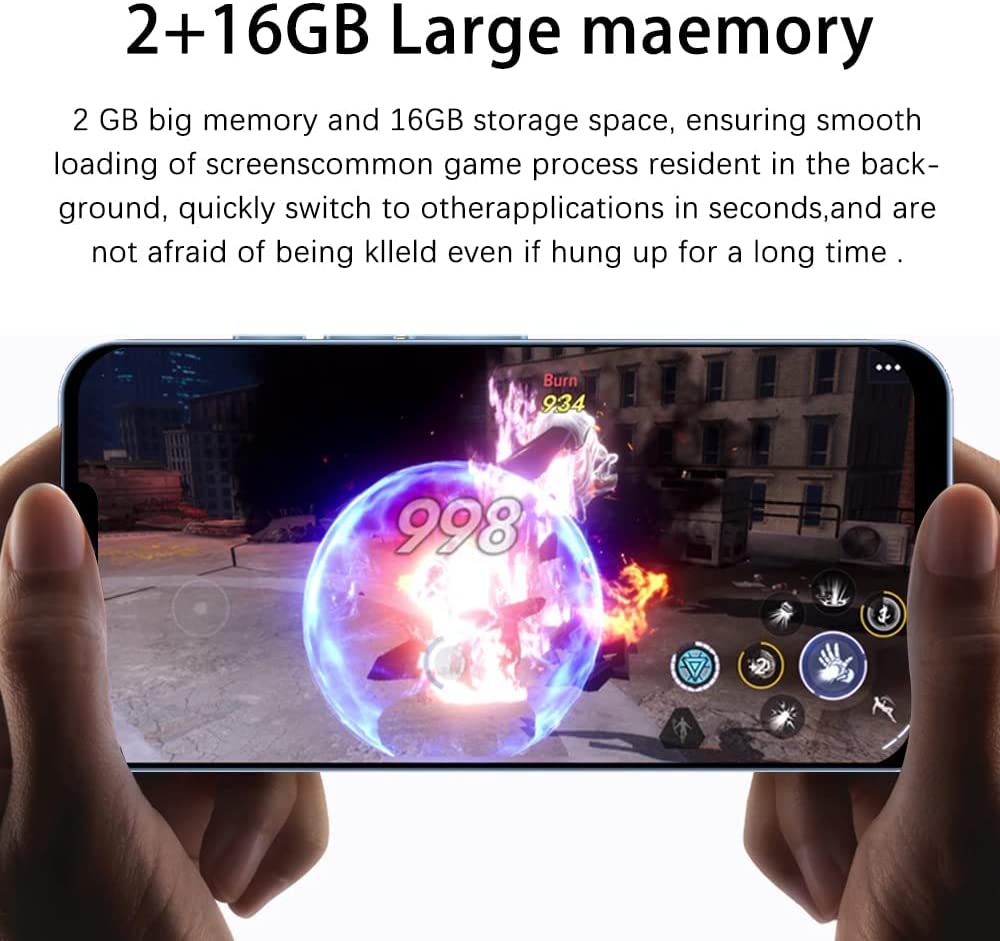 6.7Inch Unlocked Cell Phone Android Phones 2GB RAM+16GB ROM Full Screen Straight Talk Phone Dual Sim Boost Mobile Phones Smart Phones Unlocked New for Android10.0 (Blue) - Image 7
